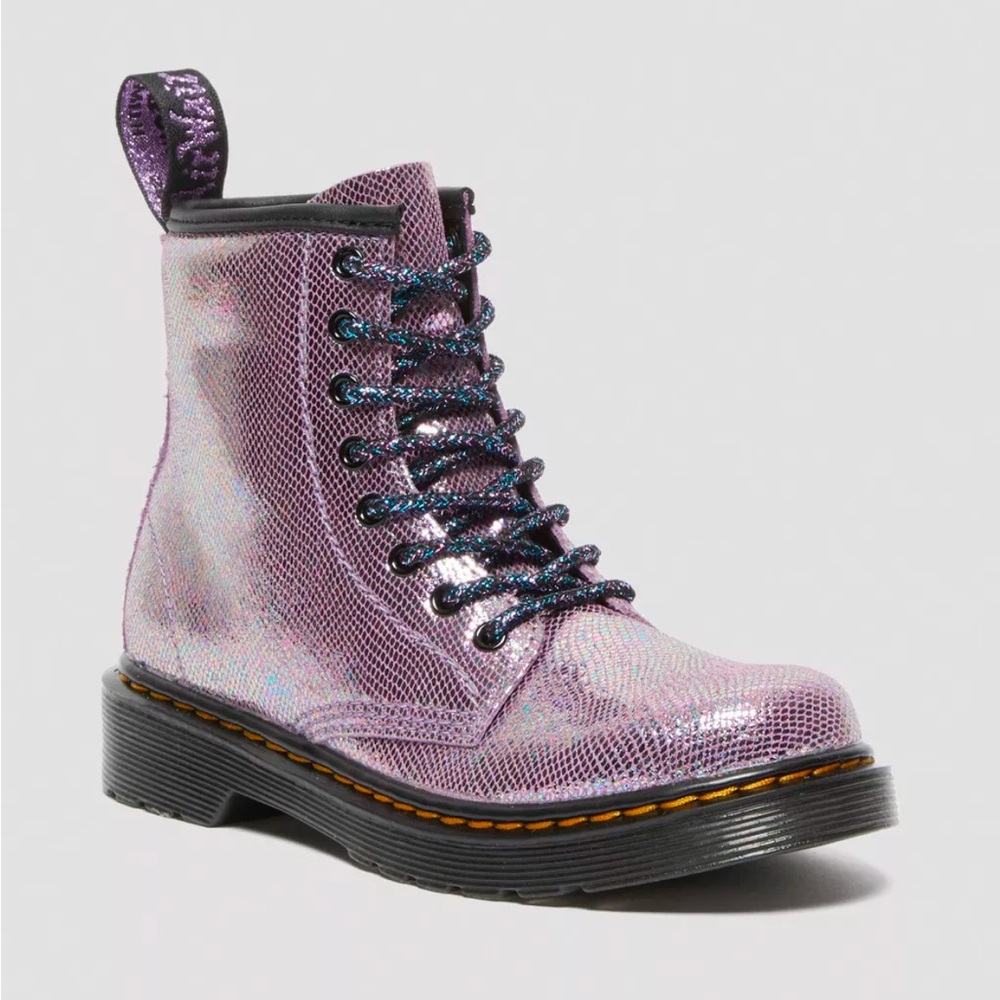 Doc Martens JUNIOR 1460 IRIDESCENT LEATHER LACE UP BOOTS